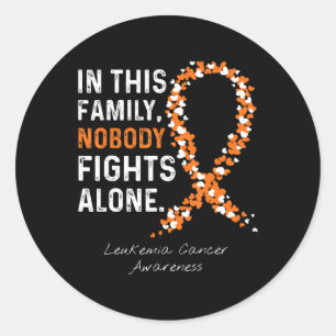 Pegatina Redonda En esta familia nadie lucha solo contra el cáncer 