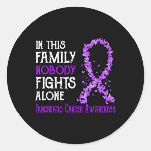 Pegatina Redonda En Esta Familia Nadie Lucha Solo Contra El Cáncer