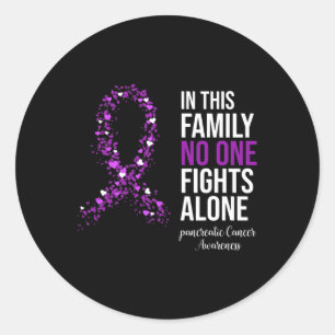 Pegatina Redonda En Esta Familia Nadie Lucha Solo Contra El Cáncer