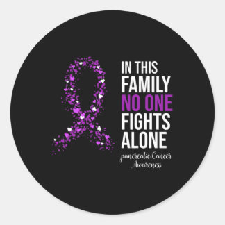 Pegatina Redonda En Esta Familia Nadie Lucha Solo Contra El Cáncer