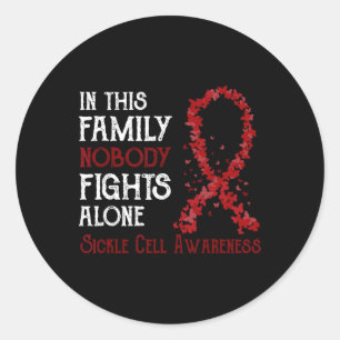 Pegatina Redonda En esta familia nadie lucha solo contra la anemia