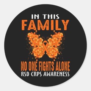 Pegatina Redonda En Esta Familia Nadie Lucha Solo Por Rsd Crps Awar