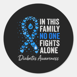 Pegatina Redonda En Esta Familia Sola Lucha Camiseta Diabetes