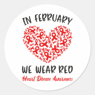 Pegatina Redonda En Febrero, Conocemos La Enfermedad Cardíaca Red E