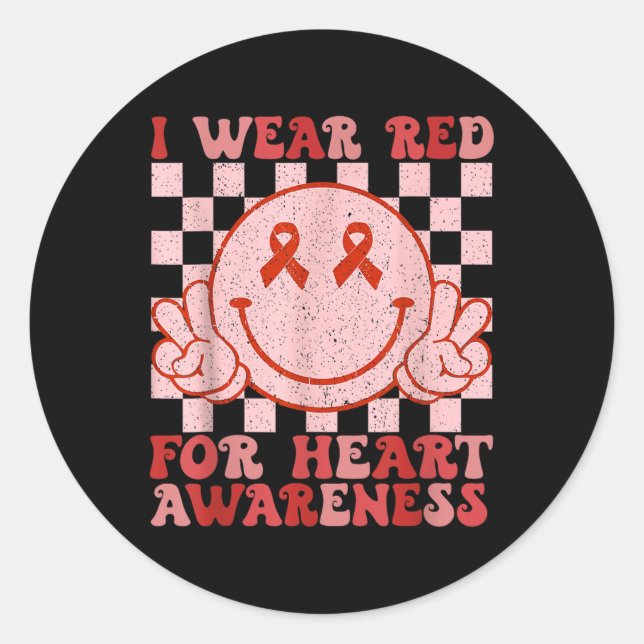 Pegatina Redonda En Febrero Llevo Un Niño Con Conciencia Sobre La E (Anverso)