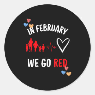 Pegatina Redonda En Febrero Nos Vemos De Rojo Mes De Salud Del Hoga