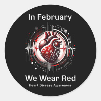Pegatina Redonda En Febrero Usamos Conciencia Sobre La Salud Del Co