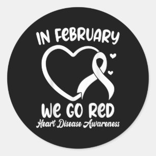 Pegatina Redonda En Febrero Vamos Mes de Concienciación sobre Enfer