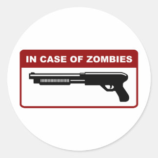 Pegatina Redonda En Funda De Zombies