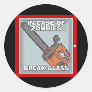 Pegatina Redonda En Funda de zombies