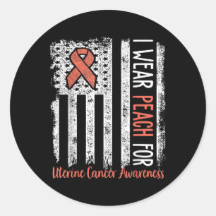 Pegatina Redonda En Junio Usamos Peach For Uterine Cancer Awareness
