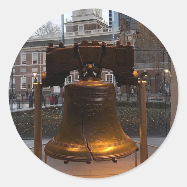 Pegatina Redonda En la cuna de la libertad (Anverso)