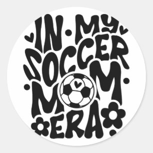 Pegatina Redonda En la era de mi mamá futbolera, Día de la Madre di