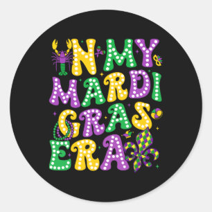Pegatina Redonda En la era de mi Mardi Gras Camisetas para hombres 