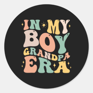 Pegatina Redonda En la era del abuelo de mi hijo regalos graciosos 