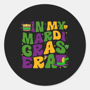 Pegatina Redonda En la era del carnaval de mi Mardi Gras Mujeres Ho