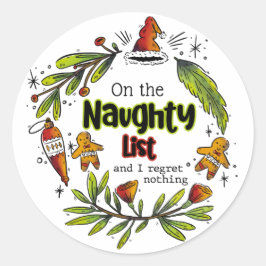 Pegatina Redonda En La Lista Triste Y No Lamento Nada