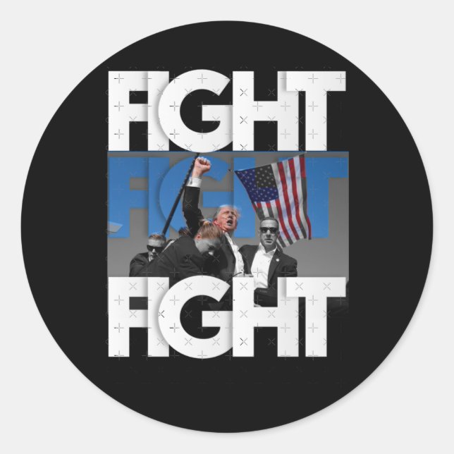 Pegatina Redonda En la lucha de Trump por Estados Unidos Trump Inde (Anverso)