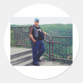 Pegatina Redonda En La Memoria Amada De Papá