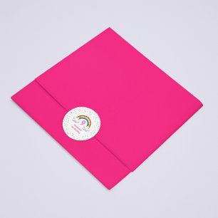 Pegatina Redonda ¡En la Nube 9! Cumpleaños del Arcoiris