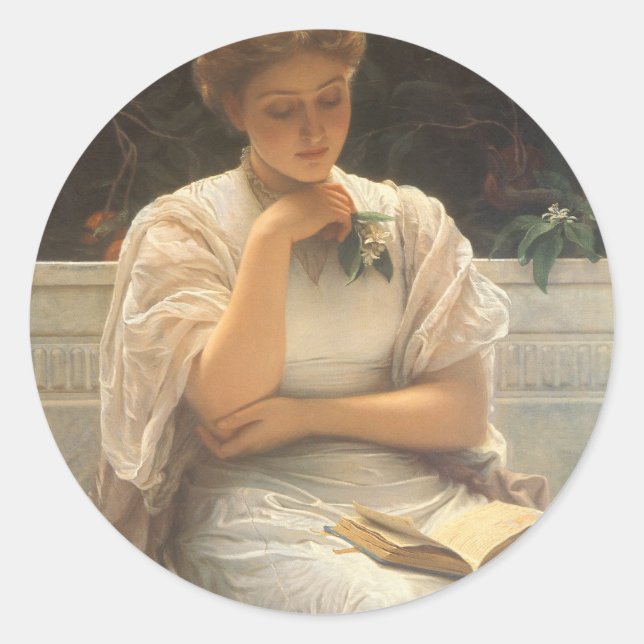 Pegatina Redonda En la Orangerie de Charles Edward Perugini (Anverso)