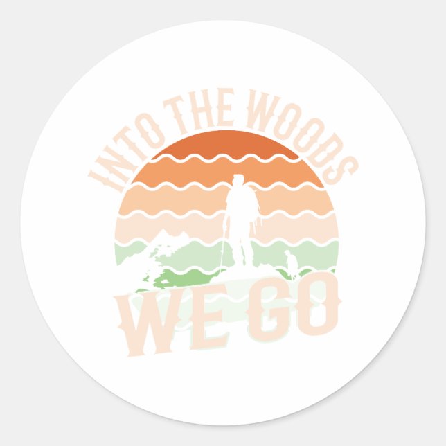 Pegatina Redonda En los bosques vamos (Anverso)