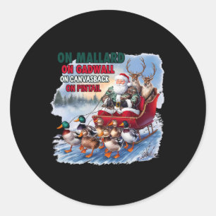 Pegatina Redonda En Mallard On Gadwall Navidades Funny Duck Hunting