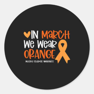 Pegatina Redonda En marzo usa naranja para la esclerosis múltiple m