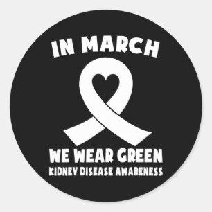 Pegatina Redonda En Marzo Usamos Conciencia Sobre La Enfermedad Ren