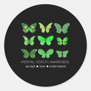 Pegatina Redonda En Mayo Usamos Conciencia De Salud Mental Con Mari