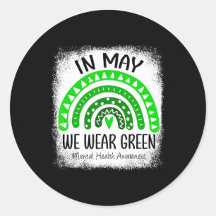 Pegatina Redonda En Mayo Usamos Un Mes Verde De Concienciación En S