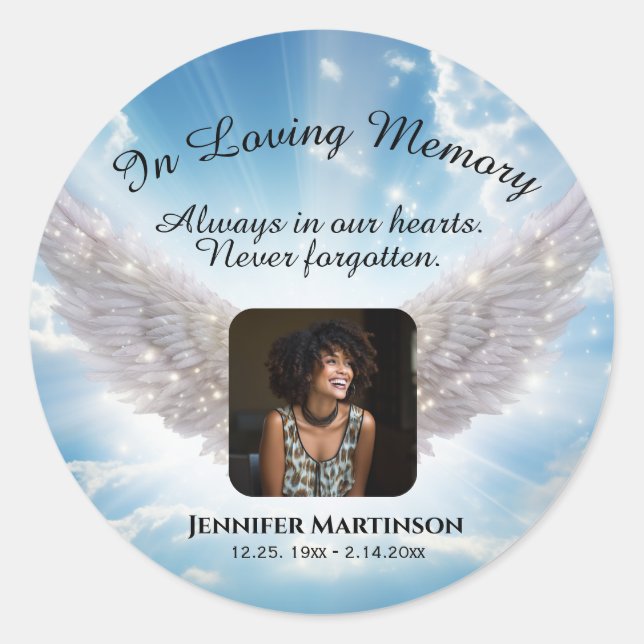 Pegatina Redonda En Memoria Amorosa (Anverso)