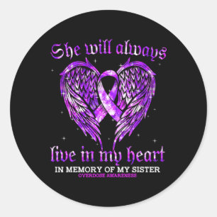 Pegatina Redonda En Memoria De Mi Hermana Conciencia Sobre La Sobre