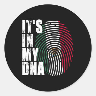 Pegatina Redonda En Mi Adn Bandera Mexicana