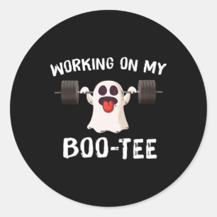 Pegatina Redonda En mi Boo Tee Halloween Muerte Levantamiento Ganta