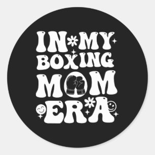Pegatina Redonda En mi Boxeo Mamá Era Mamá Juego de Vida Día Vibes 