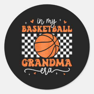 Pegatina Redonda En mi Bysketbyll Grandma Era Groovy Retro Bysketby