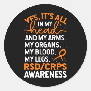 Pegatina Redonda En Mi Cabeza Y Mi Cuerpo Guerrero Rsd Crps Concien