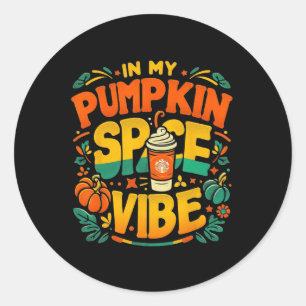 Pegatina Redonda En mi calabaza Spice Vibe Halloween