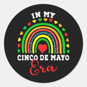 Pegatina Redonda En mi Cinco De Mayo Era Nacho Promedio De Fiesta F
