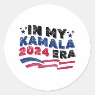 Pegatina Redonda En mi diseño de apoyo político de la era Kamala 20
