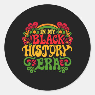 Pegatina Redonda En mi época de la historia negra retro mes de hist