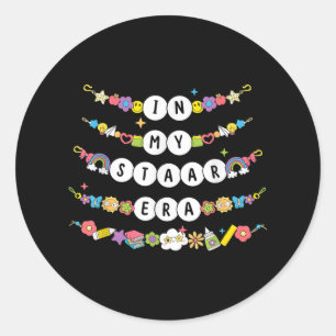 Pegatina Redonda En mi época Staar Prueba Día de prueba Amistad Bra