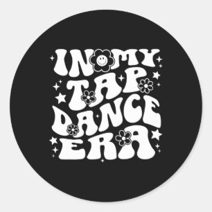 Pegatina Redonda En Mi Era De Danza De Tap, Bailarina De Tap Retro