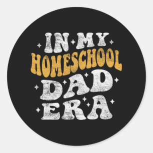 Pegatina Redonda En mi era de papá de colegio de casa - Padres de p