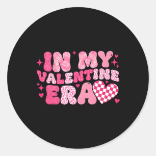 Pegatina Redonda En mi era de San Valentín