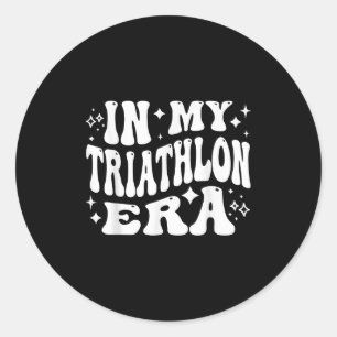 Pegatina Redonda En Mi Era De Triatlón Divertido Nadar Bicicleta Co
