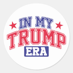 Pegatina Redonda En mi era Trump