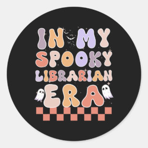 Pegatina Redonda En mi espantosa era bibliotecaria, Fantasma Hallow