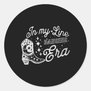 Pegatina Redonda En mi línea bailando era la tetería de baile de la